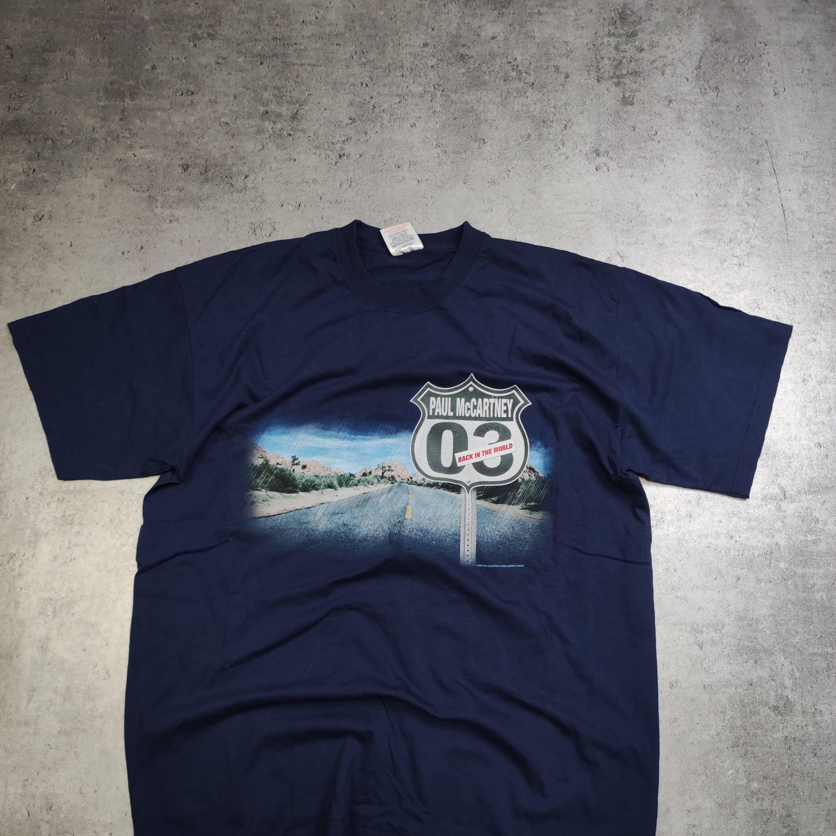 Band Tees × Vintage RARE Vintage Paul McCartney Back in The World 2003 Tour Tee Size US XL / EU 56 / 4 - 2 Thumbnail