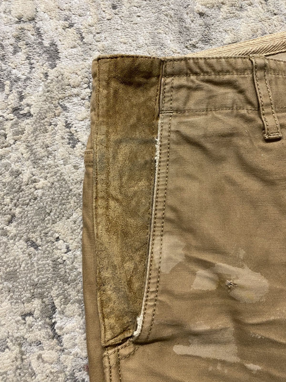 Isamu Katayama Backlash Backlash Suede Panel Oil Stained Bootcut Pants Size US 29 - 2 Thumbnail