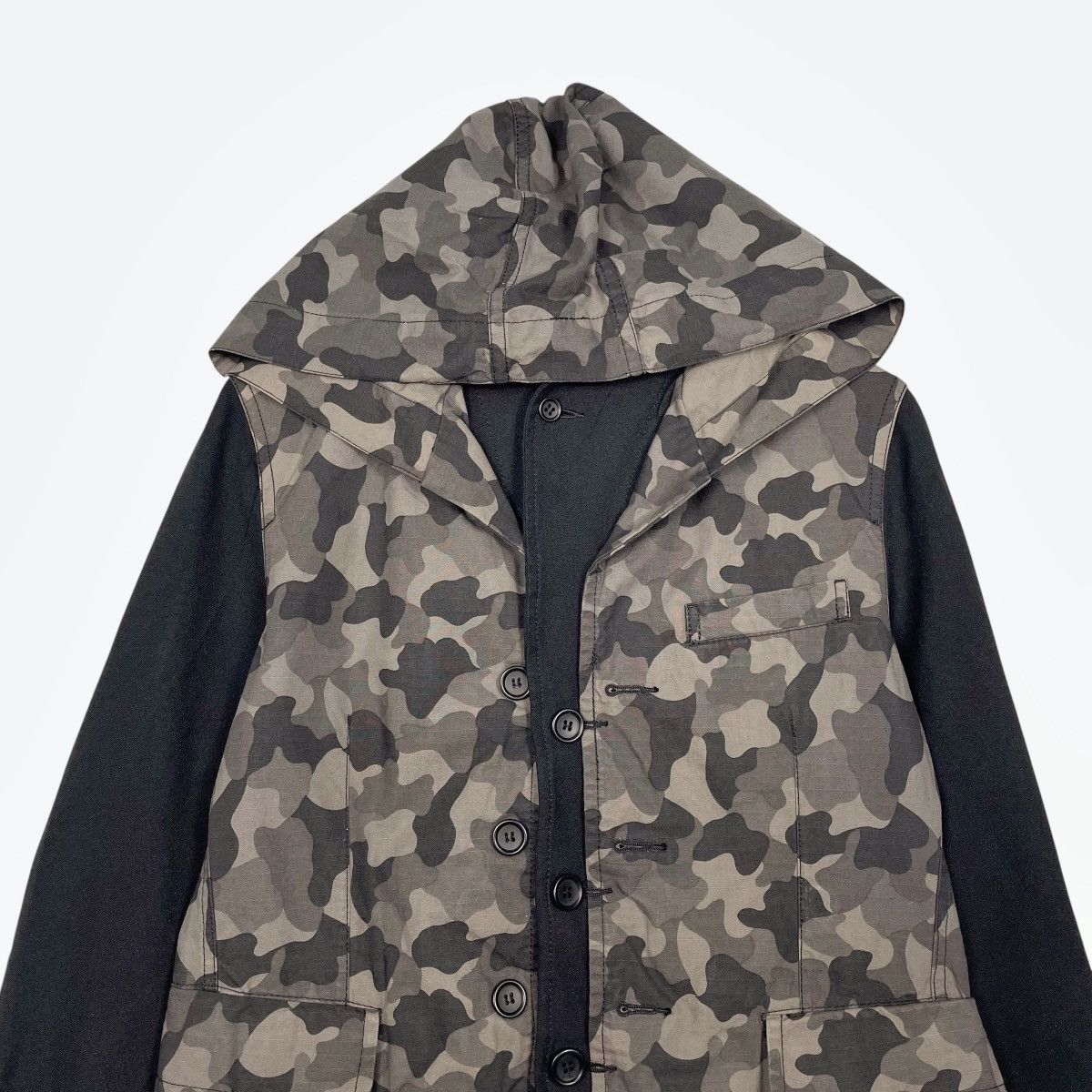 Comme des Garcons Black Comme Des Garcons Camo Double Layer Hooded Jacket Size US M / EU 48-50 / 2 - 2 Thumbnail