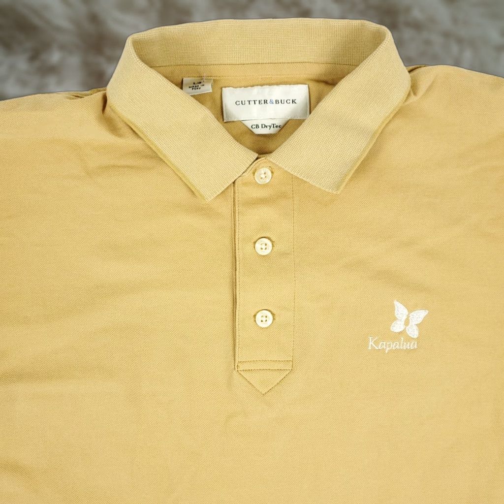 Cutter & Buck VINTAGE Cutter & Buck Polo Shirt Golf Mens Short Sleeve Large Yellow Solid 90s Concert Preppy Accessories Mens Size US L / EU 52-54 / 3 - 1 Thumbnail