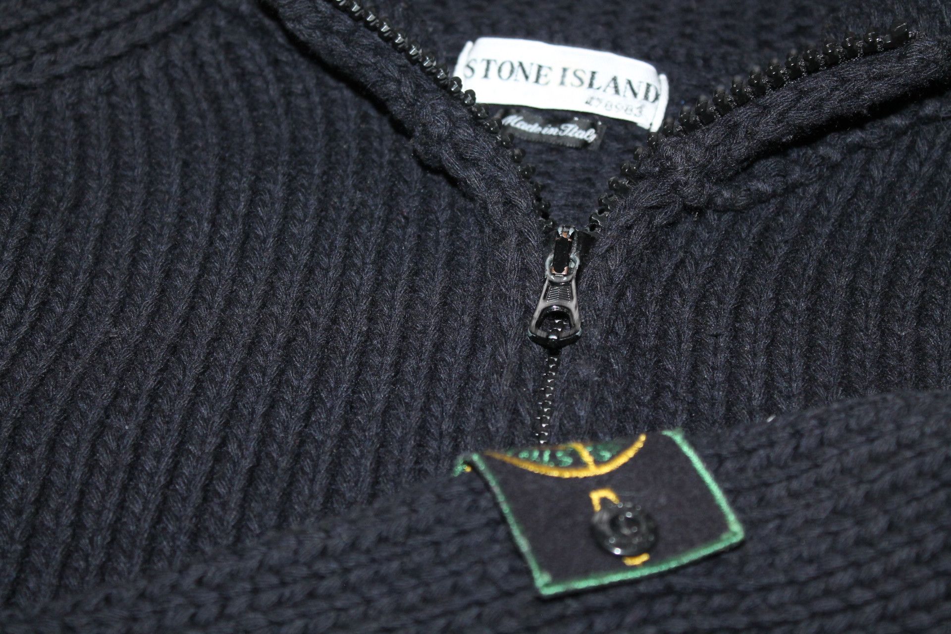 Image of Stone Island Knitted Jacket With Hood in Dark Blue, Men's (Size 2XL)