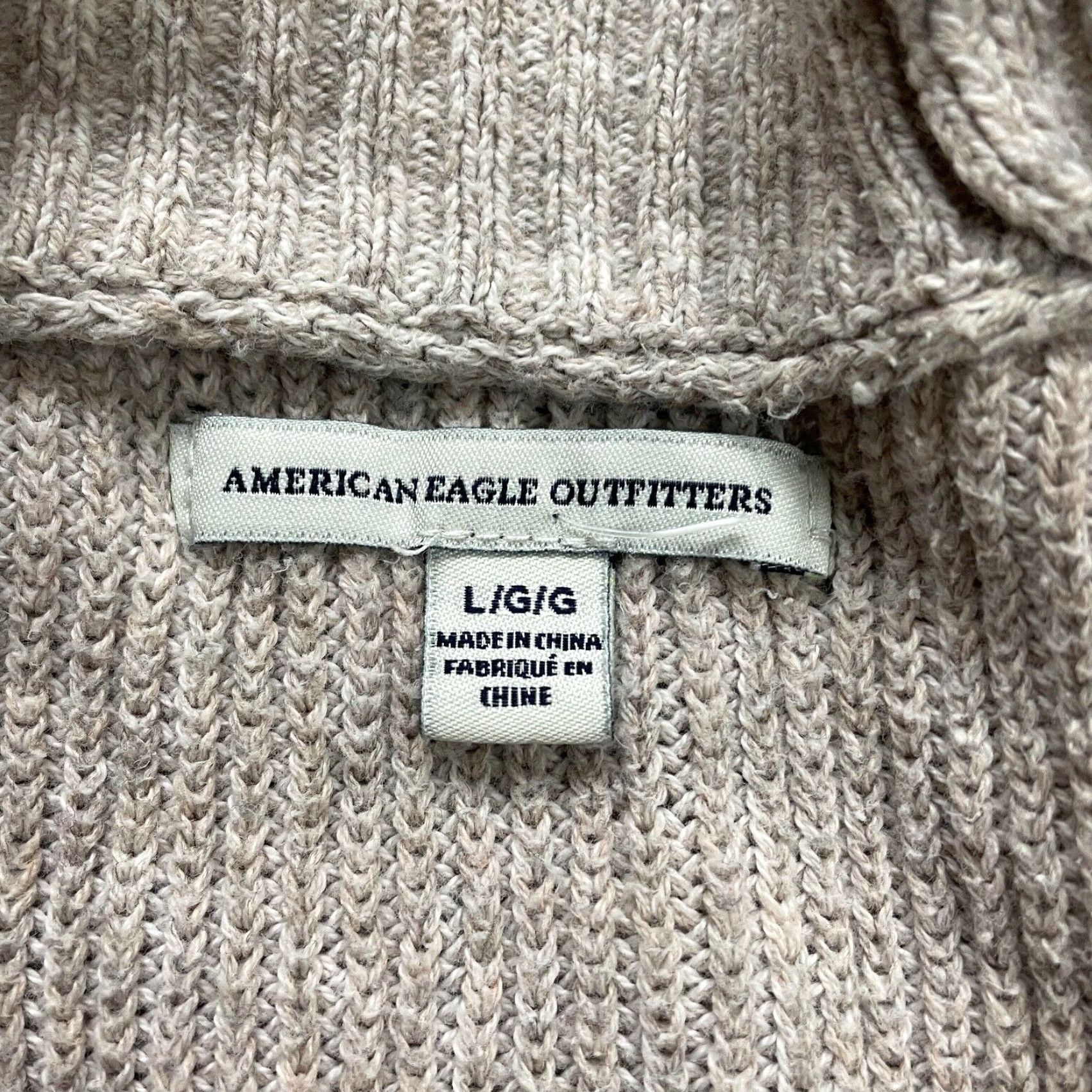 American Eagle Outfitters VINTAGE American Eagle Outfitters Women's Cardigan Sweater Large Beige Knit Long Sleeve Pockets All Seasons Size L / US 10 / IT 46 - 7 Thumbnail