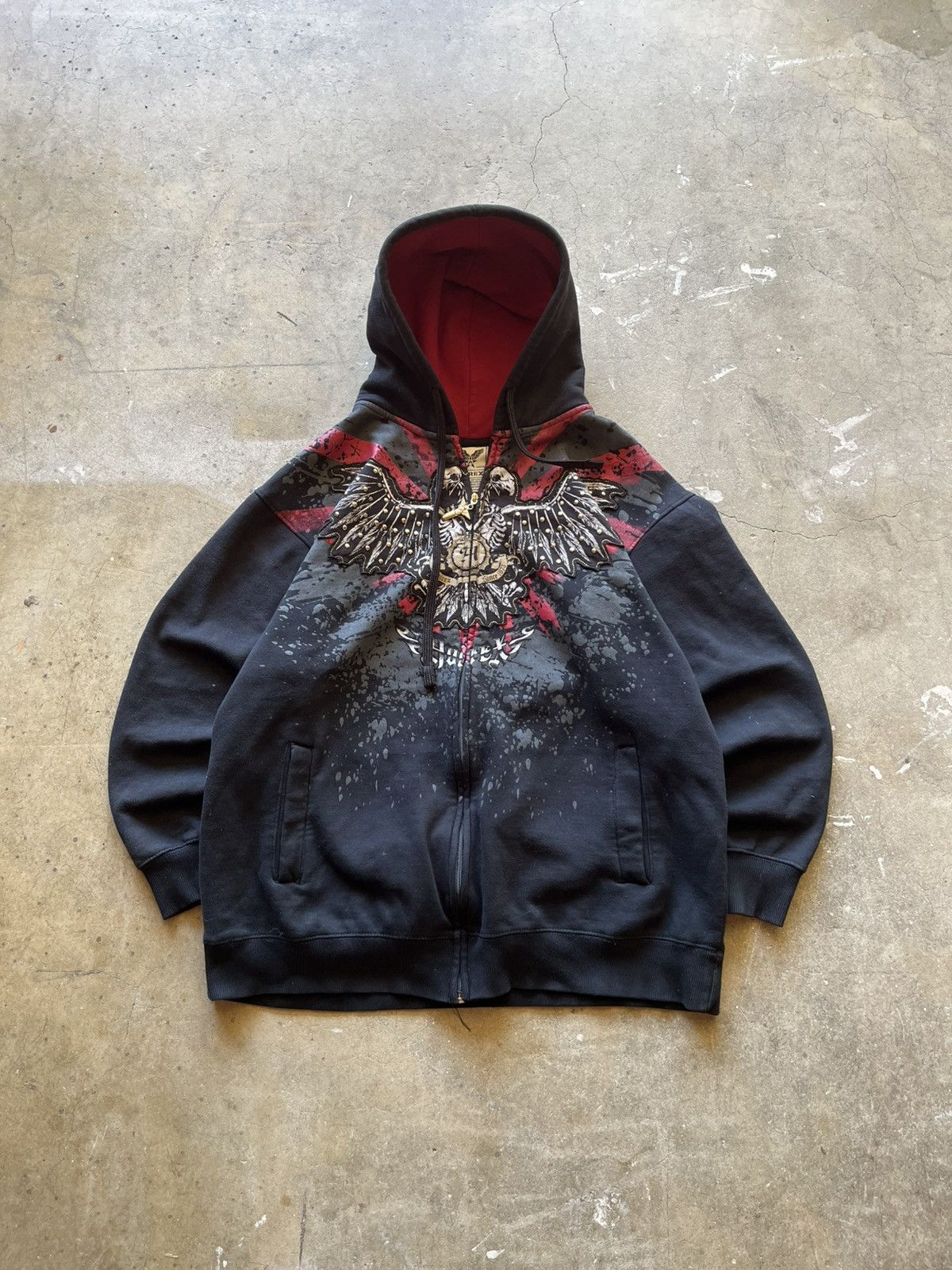 Avirex Vintage Y2K Jesse Pinkman Avirex black & red zip up hoodie Size US XL / EU 56 / 4 - 1 Thumbnail