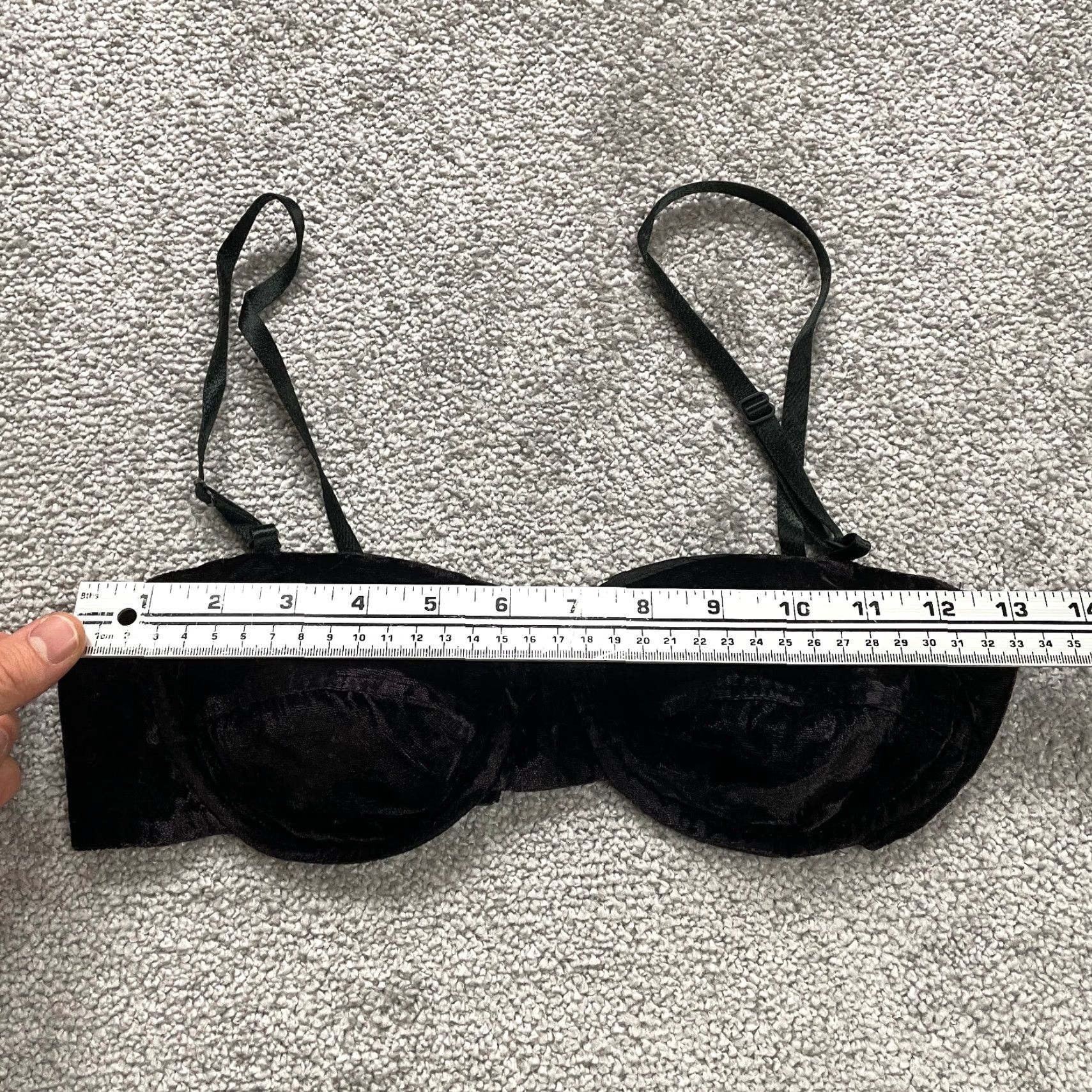 Vintage VINTAGE Studio J Bra Womens Small C Solid Dark Purple Velvet Bralette Wireless Hook & Eye Back Closure 90s Theme Womens/Girls Size ONE SIZE - 5 Thumbnail