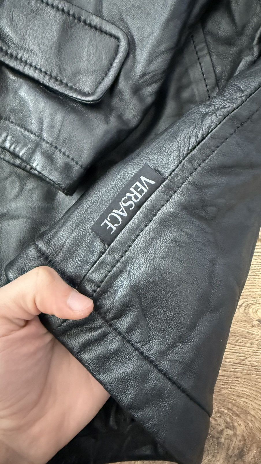 Versace Jeans Couture Vintage Versace Leather Jacket Black Size US L / EU 52-54 / 3 - 11 Thumbnail