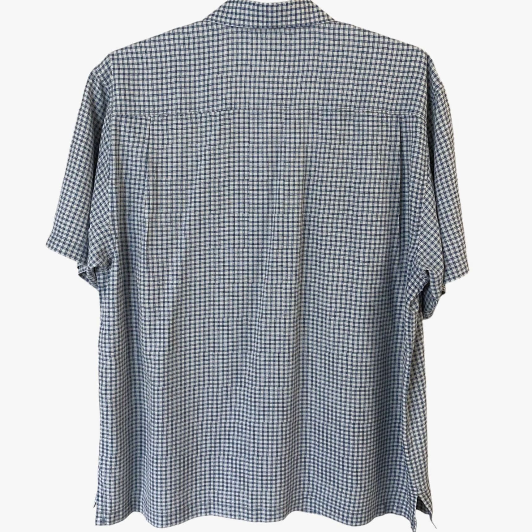 Tommy Bahama TOMMY BAHAMA Checkered Silk Button-Up Shirt Blue XL Short Sleeve Mens Size US XL / EU 56 / 4 - 4 Thumbnail