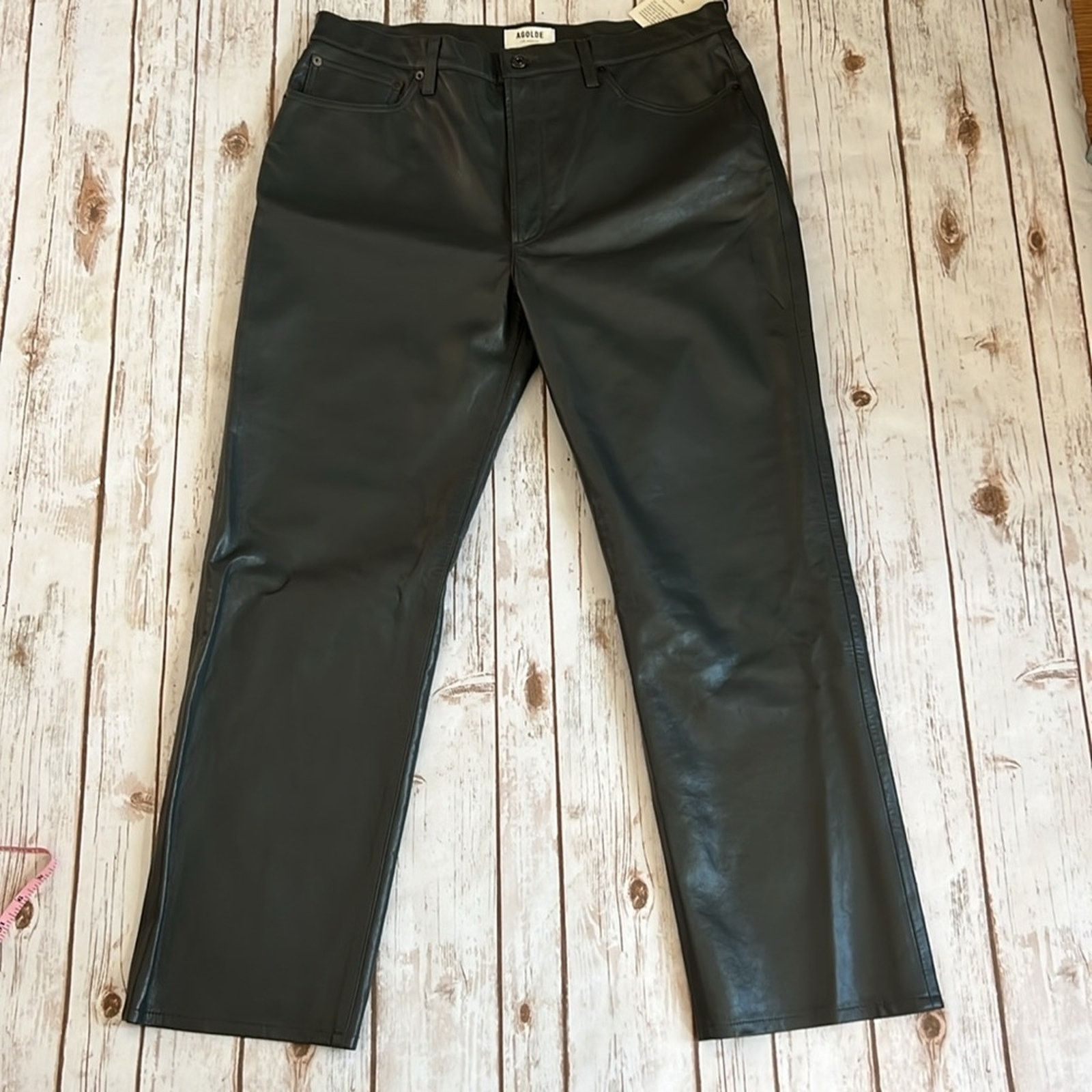Agolde Agolde Recycled Leather 90's Pinch Waist Pants in Marker Size 34" / US 12 / IT 48 - 5 Thumbnail