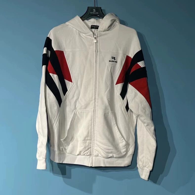 Balenciaga Balenciaga latest white striped embroidered logo school uni Size US S / EU 44-46 / 1 - 1 Thumbnail