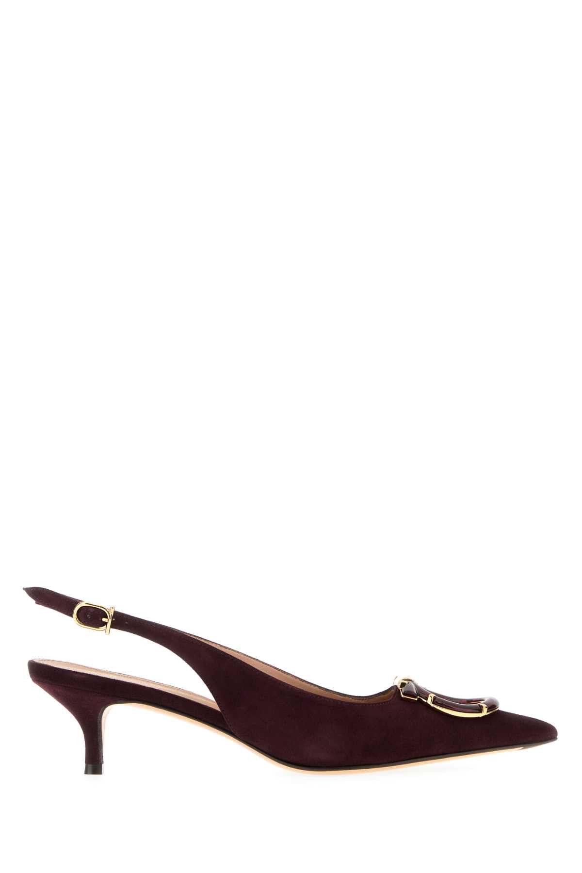 Salvatore Ferragamo Aubergine Suede Sara 40 Pumps Size US 5.5 / IT 35.5 - 1 Thumbnail