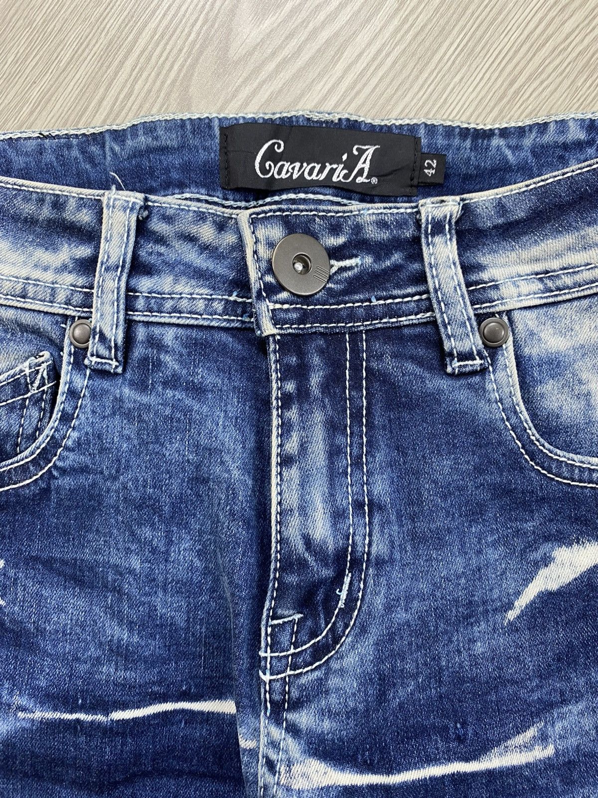 If Six Was Nine × Le Grande Bleu (L.G.B.) × Tornado Mart 2000s Cavaria Fuga Clawmark Nice Faded Skinny Jeans Size US 26 / EU 42 - 8 Thumbnail
