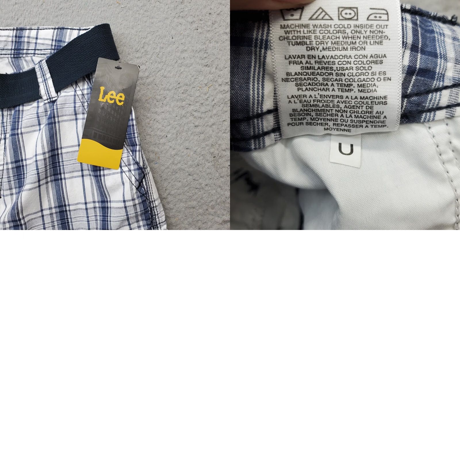 Lee Lee Cargo Shorts Mens Size 30 Multicolor Plaid Belted Wyoming Outdoor 11" Inseam Size US 30 / EU 46 - 8 Thumbnail