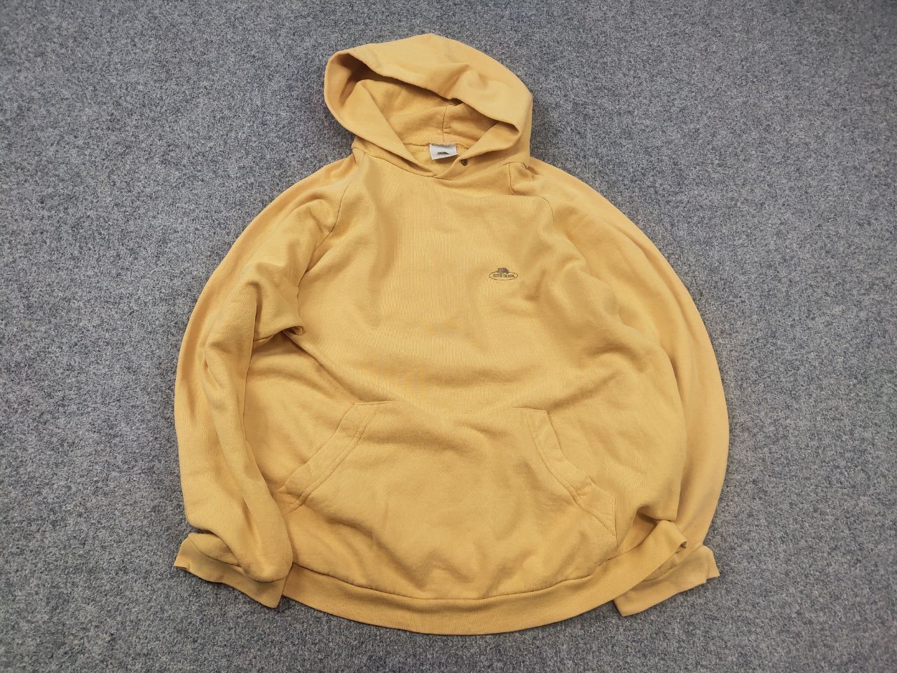 Fruit Of The Loom Vintage 90's fruit of the loom USA Logo Yellow Blank Hoodie Size US L / EU 52-54 / 3 - 2 Thumbnail