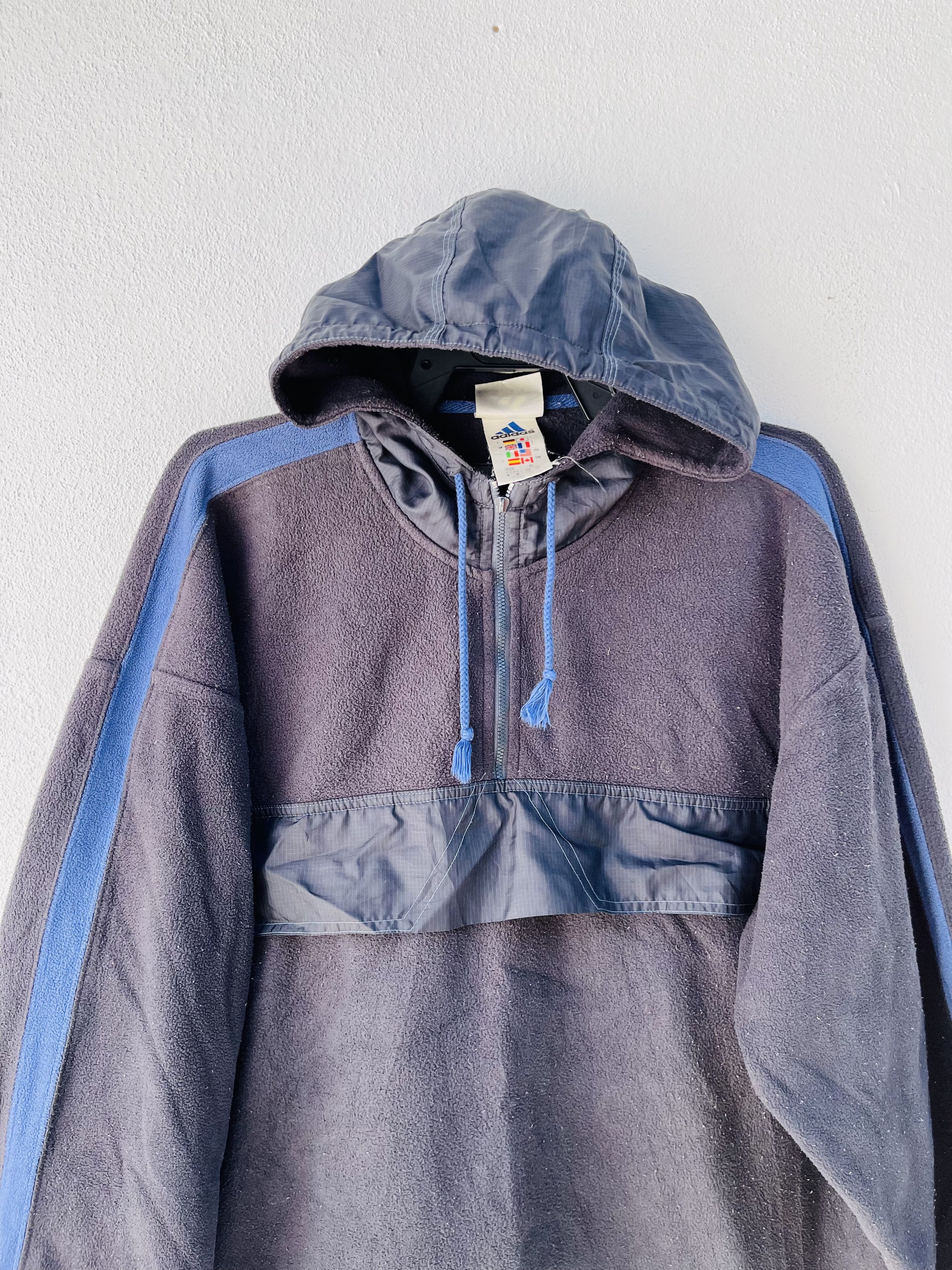 Adidas × Japanese Brand Vintage Adidas Half Zipper Hip Hop Fashion Style Size US L / EU 52-54 / 3 - 3 Thumbnail