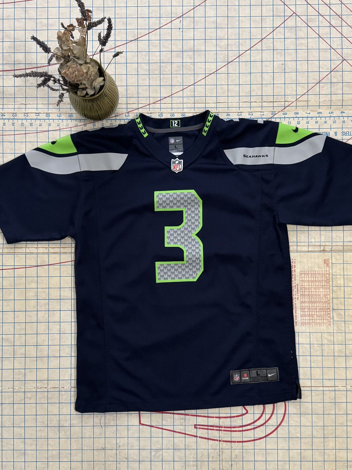 NFL × Nike Youth Large Nike Russell Wilson Seahawks Jersey Navy Size US S / EU 44-46 / 1 - 2 Thumbnail