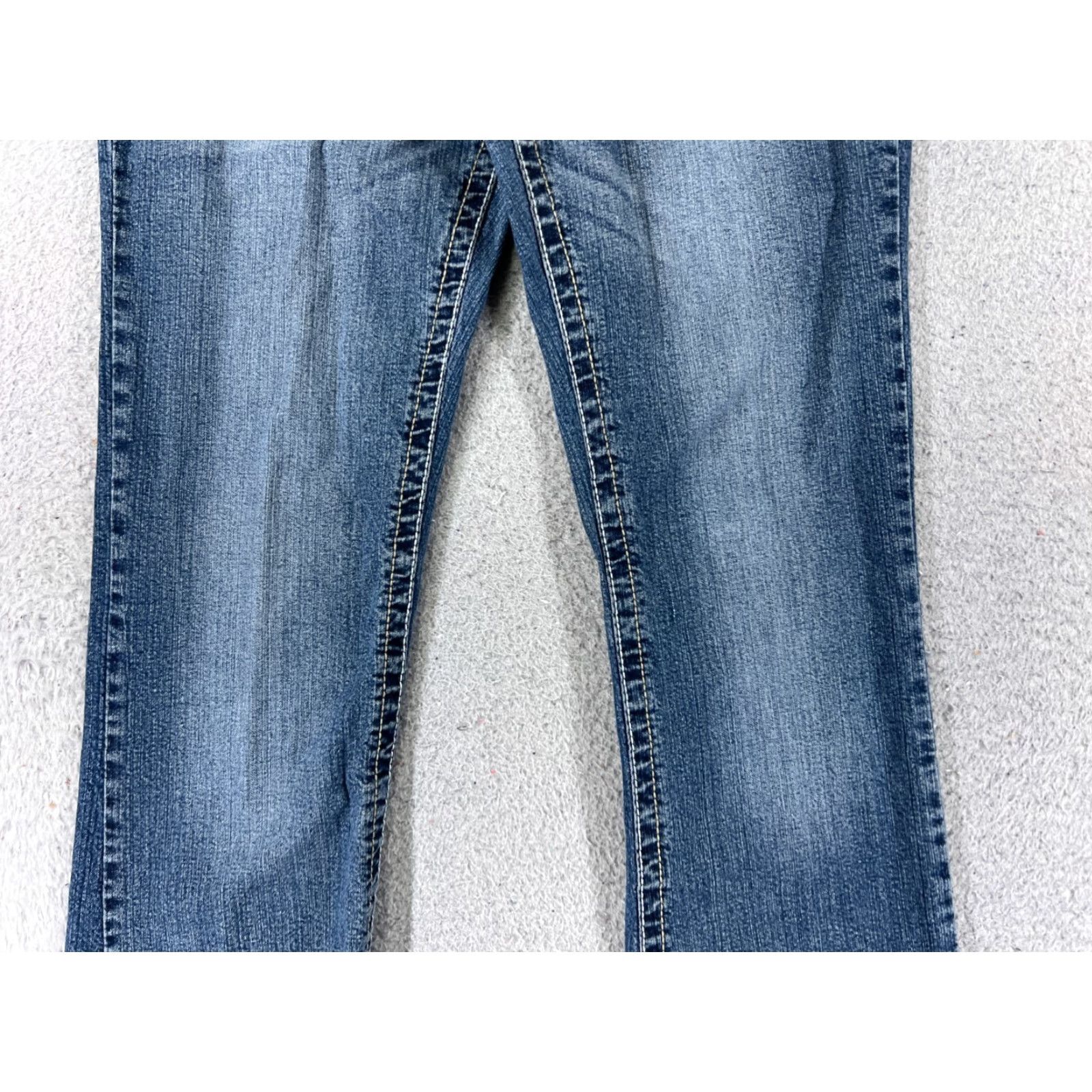 Vintage Jade Women's Flared Jeans Pants 30x30 Blue Denim Low Rise Stretch Casual Vintage 2000s Womens Size 34" / US 12 / IT 48 - 3 Thumbnail