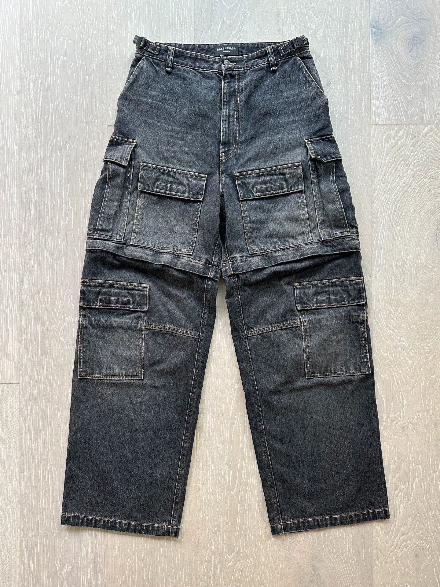 Balenciaga Multi Denim Cargo Pants with Multiple Pockets Size US 32 / EU 48 - 1 Thumbnail