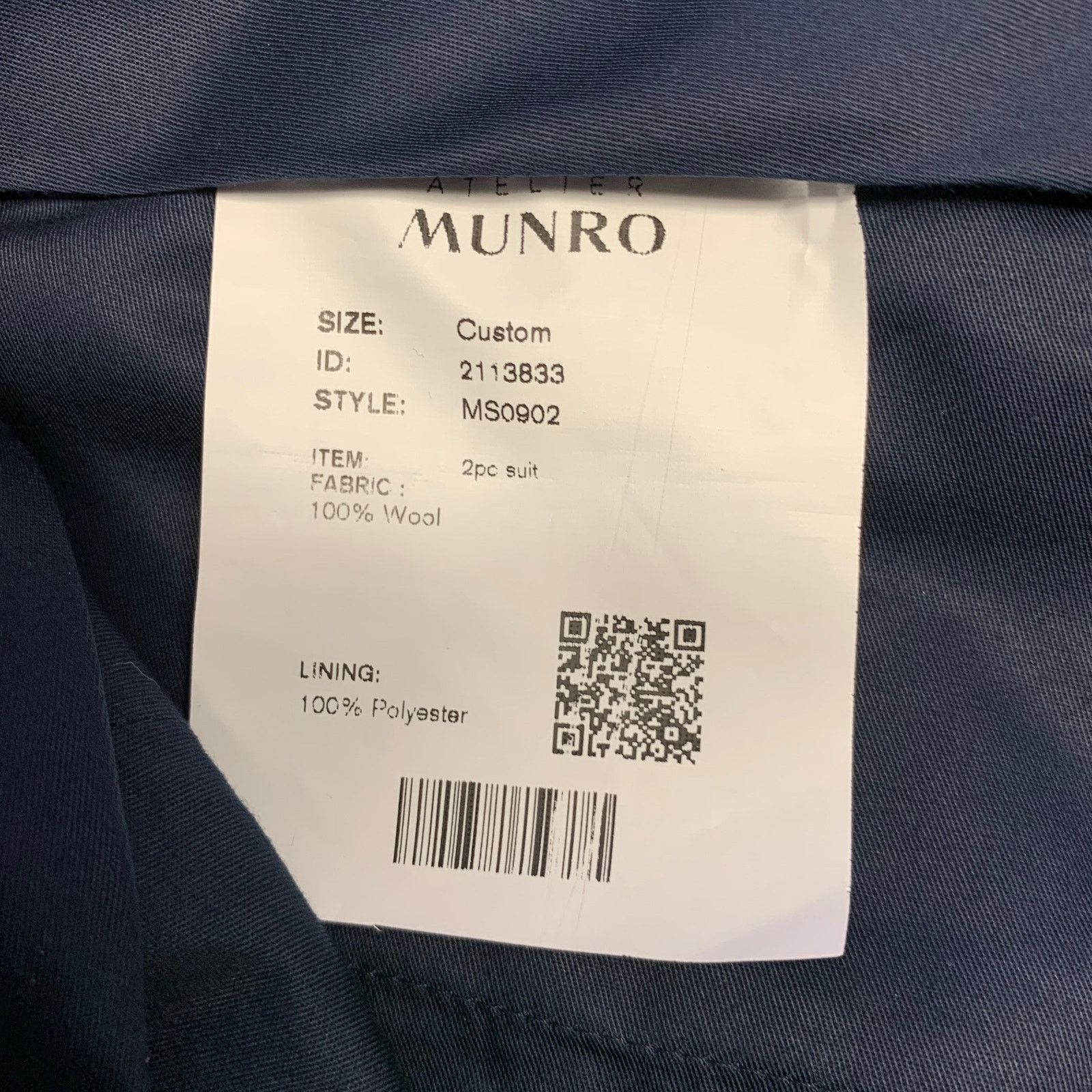 Other ATELIER MUNRO Size 38 Blue Stripe Wool Peak Lapel Suit Size 38R - 11 Thumbnail
