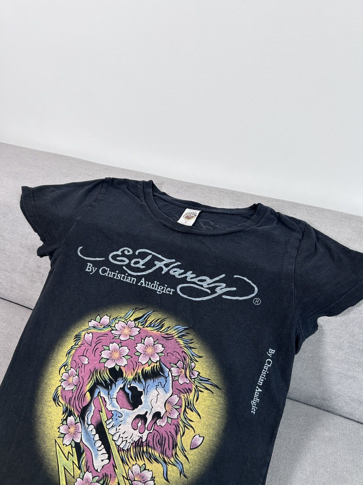 Christian Audigier × Ed Hardy × Vintage Vintage Ed Hardy Women's Tee Size L / US 10 / IT 46 - 3 Thumbnail