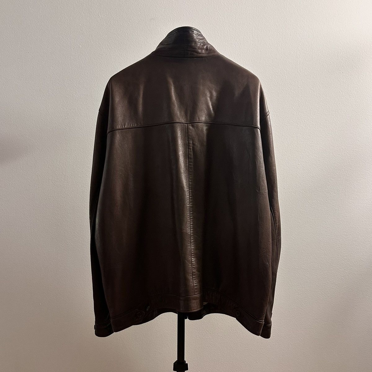 Polo Ralph Lauren Vintage Ralph Lauren Chocolate Brown Collared Leather Jacket Size US XL / EU 56 / 4 - 2 Thumbnail