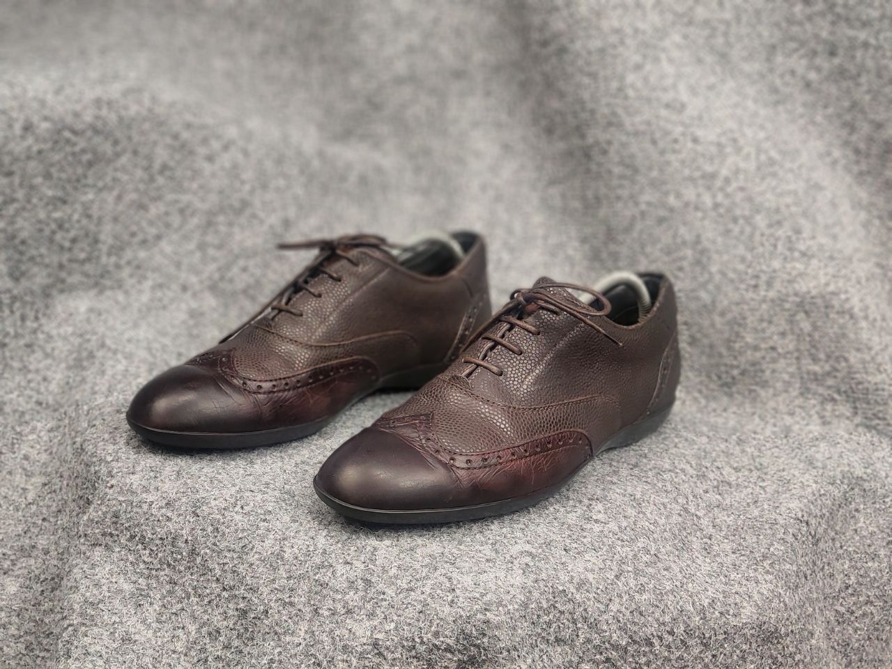 Santoni Santoni Design Brown Leather Low Top Sneakers oxford shoes Size US 8 / EU 41 - 7 Thumbnail