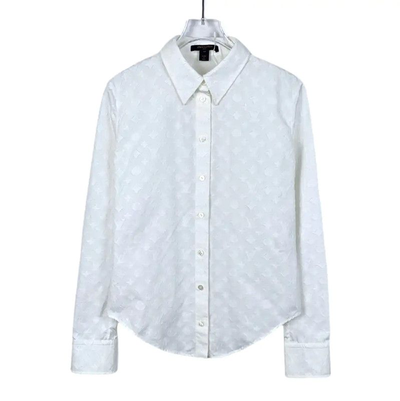 Louis Vuitton Louis Vuitton White Cotton Long Sleeve Shirt 0089 Size US XXS / EU 40 - 1 Thumbnail
