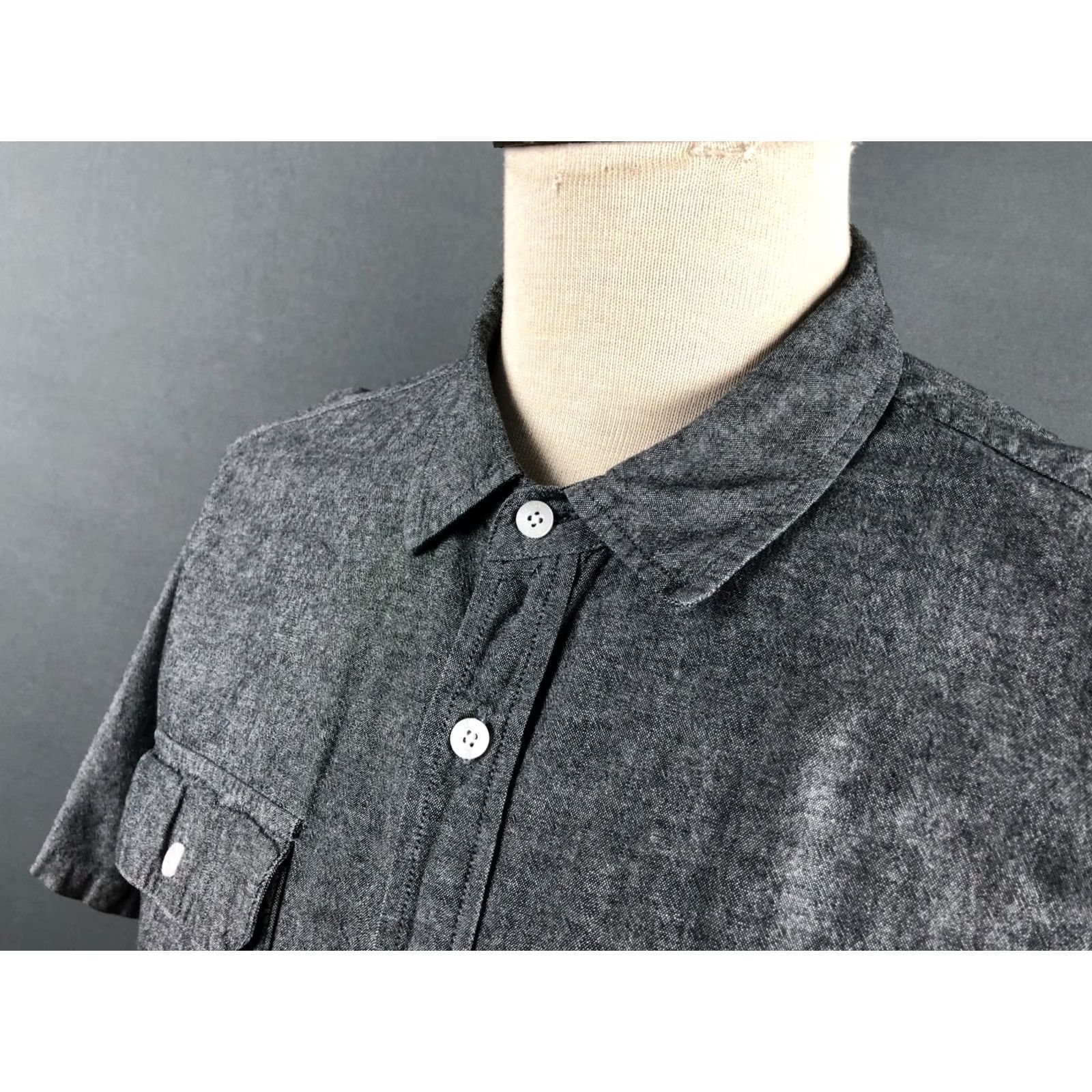 Vintage Stussy Shirt XL Gray Cotton Short Sleeve Button-Up with Chest Pockets Mens Size US XL / EU 56 / 4 - 6 Thumbnail