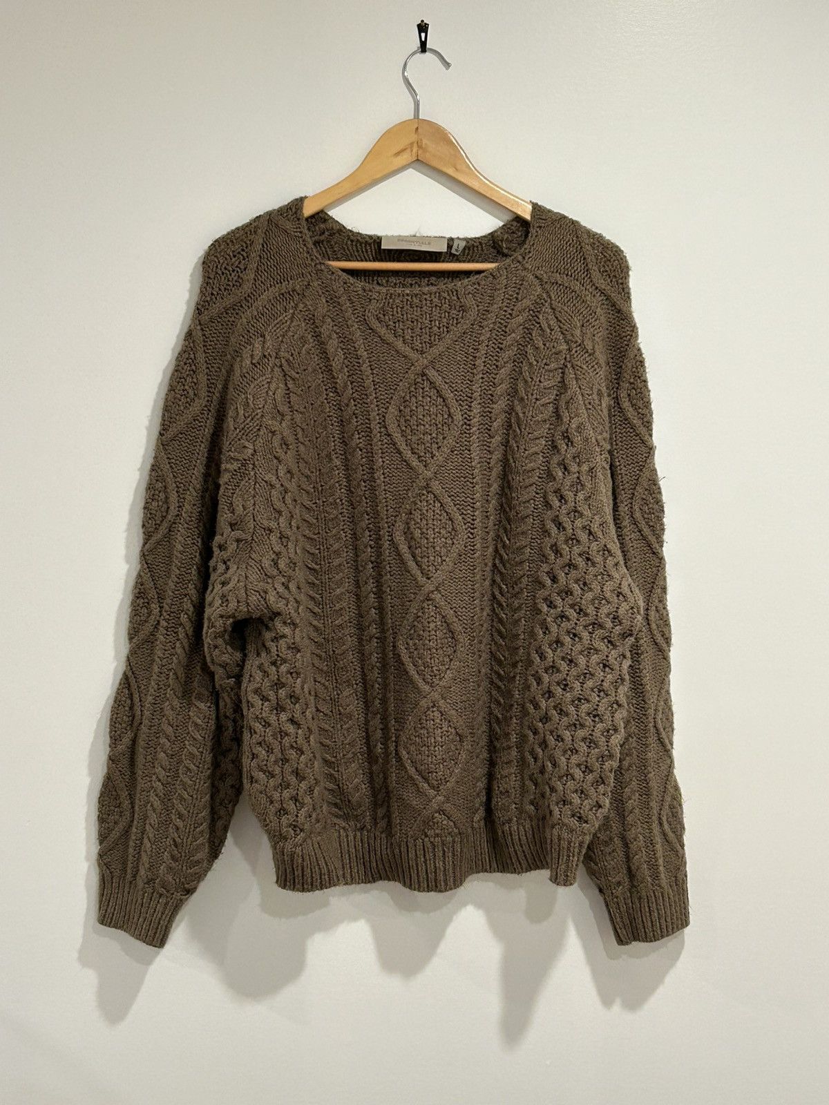 FOG Fear of God Essentials Brown Knit Sweater | Grailed