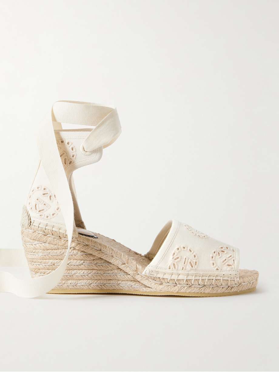 Gucci Interlocking G Canvas Espadrille Platforms SIZE 39.5