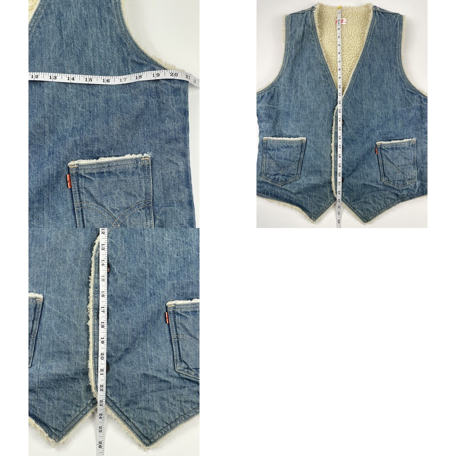 Levi's VINTAGE Levi's Orange Tab Vest Western Denim Snap Sherpa Lined USA Made Jacket L Blue Size US L / EU 52-54 / 3 - 8 Thumbnail