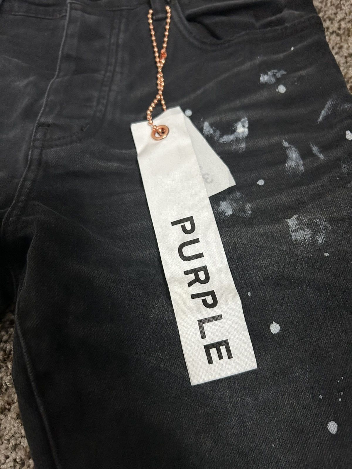 Purple Purple Brand Jean - Black Resin Knee Slit Size US 31 - 3 Thumbnail