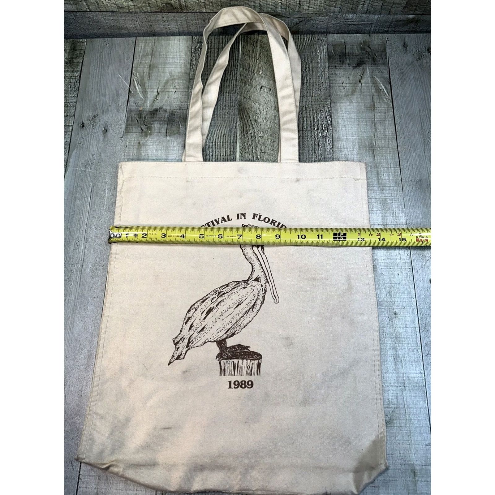 Vintage VINTAGE 1989 Festival in Florida Tote Bag Canvas Pelican Beige Women Tote Size ONE SIZE - 4 Thumbnail
