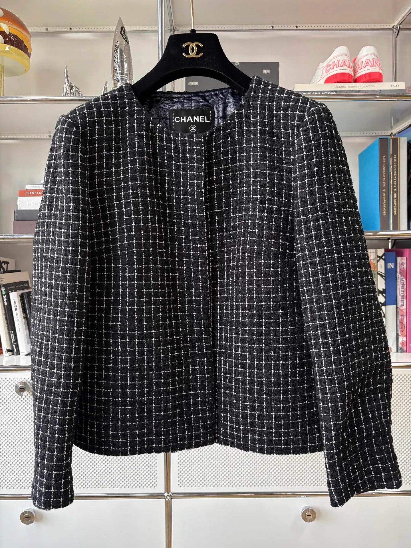 Chanel Chanel 16S B&W Check Crewneck Knit Jacket 40 Size M / US 6-8 / IT 42-44 - 1 Thumbnail