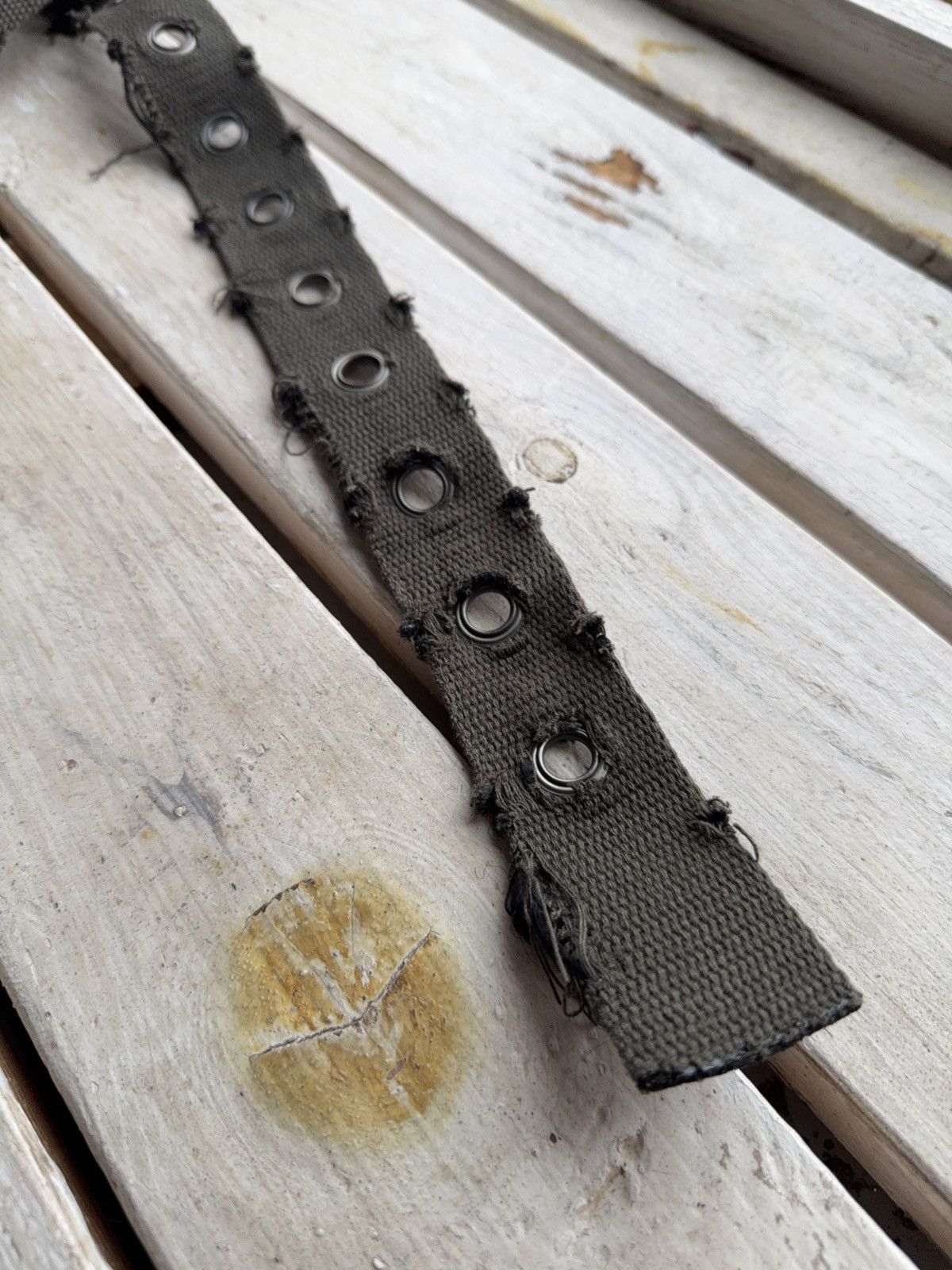 Japanese Brand Vintage Y2K 00s Punk Grunge Grommet Cotton Belt Distressed Size ONE SIZE - 11 Thumbnail