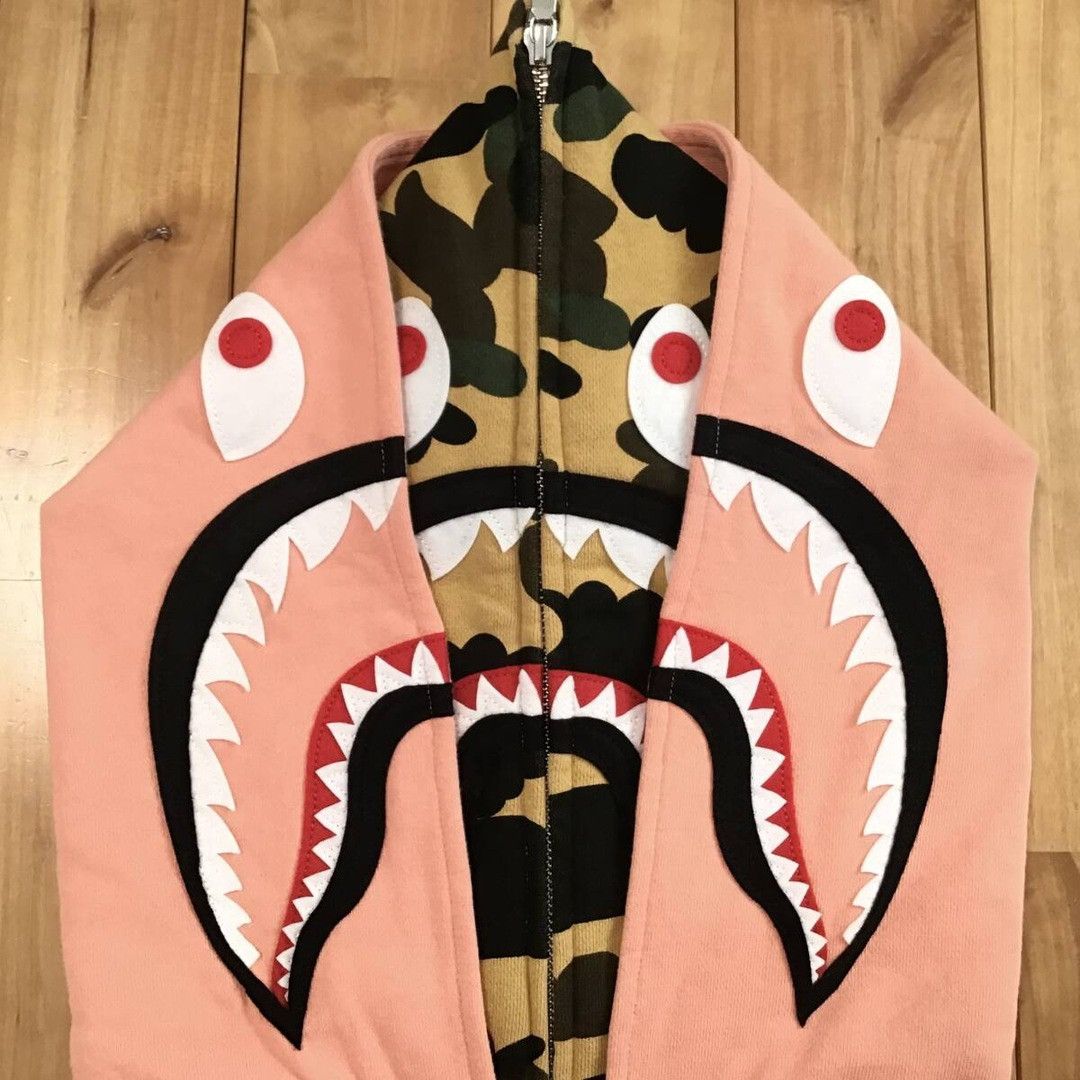Bape BAPE CAMO Double Shark Full Zip Hoodie Salmon a bathing ape Size US XL / EU 56 / 4 - 3 Thumbnail