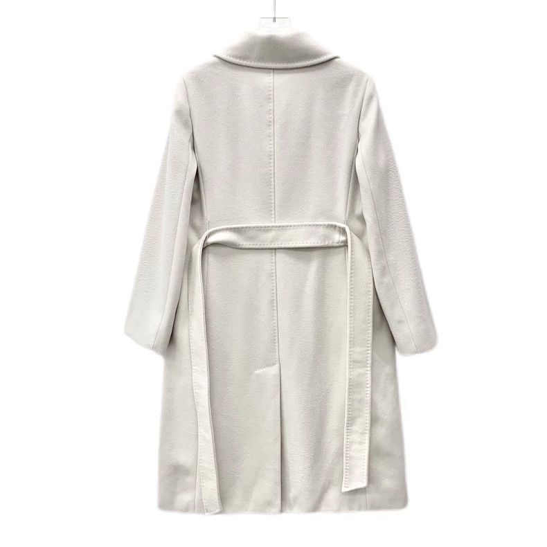 Max Mara Max Mara Off-white belted wool coat Size XS / US 0-2 / IT 36-38 - 2 Thumbnail