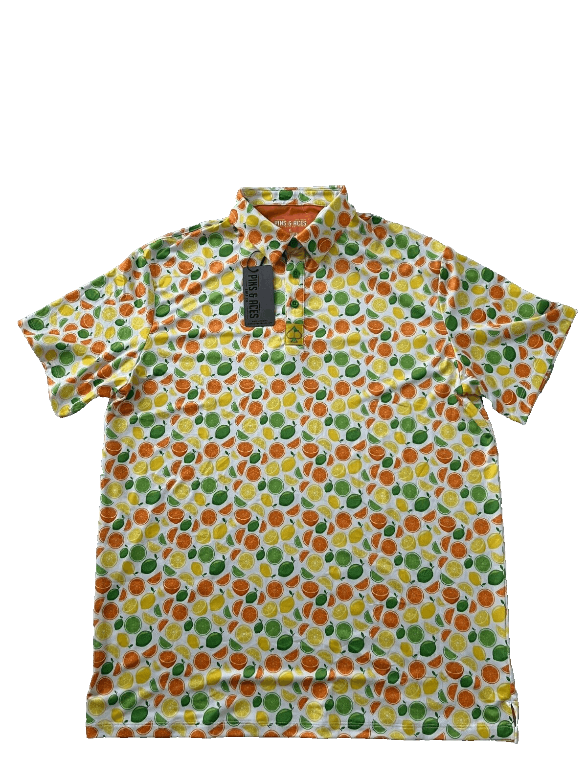 Other Pins & Aces Summer Lemons Polo Golf Top ( XL ) Size US XL / EU 56 / 4 - 3 Thumbnail