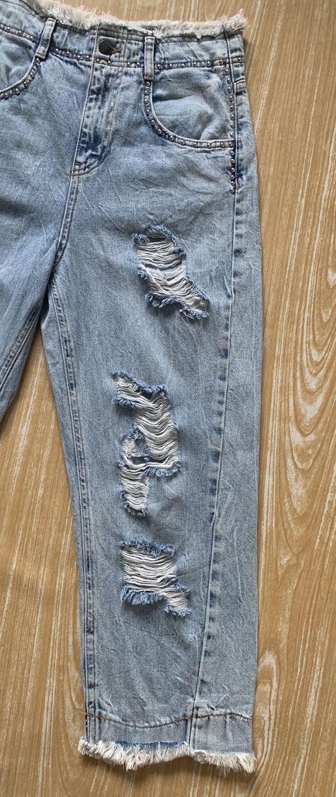 Designer × United Colors Of Benetton Distressed United Colors Of Benetton Stuck Denim Pant Size US 28 / EU 44 - 10 Thumbnail
