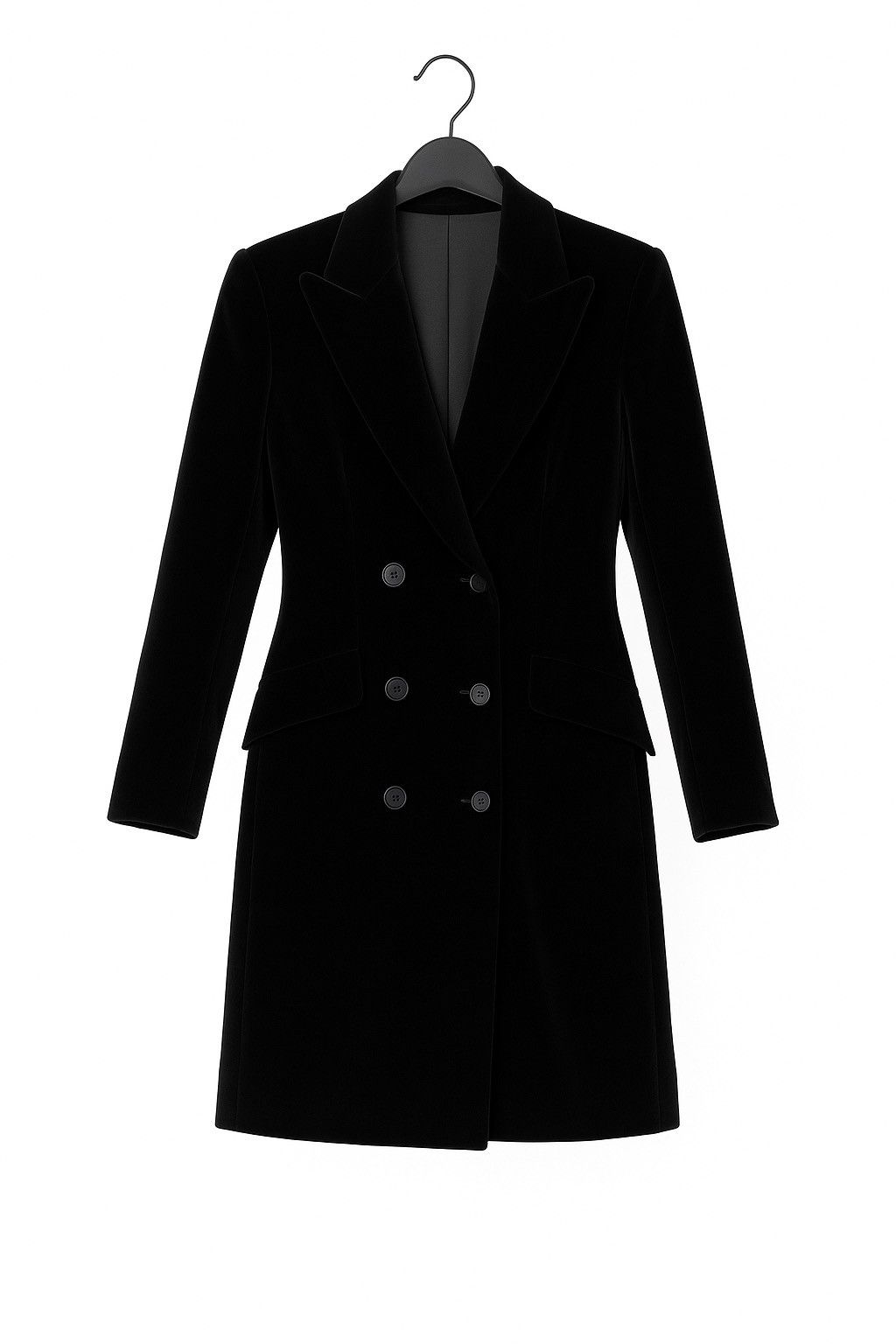 Valentino VAL by Valentino Vintage Velvet Coat – Black Double Breasted Size XS / US 0-2 / IT 36-38 - 1 Thumbnail
