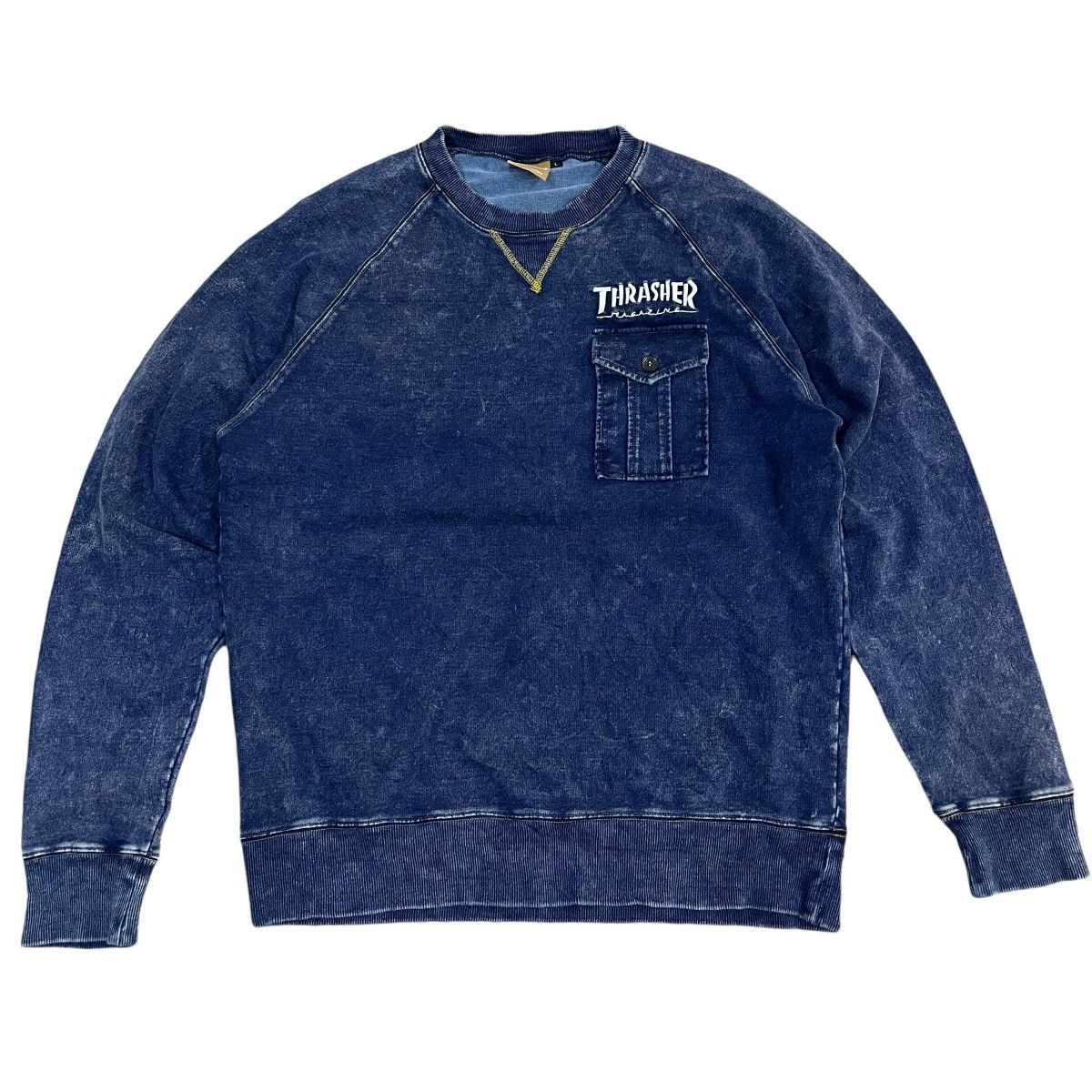 Thrasher Thrasher Indigo Denim Crewneck Size US L / EU 52-54 / 3 - 1 Thumbnail
