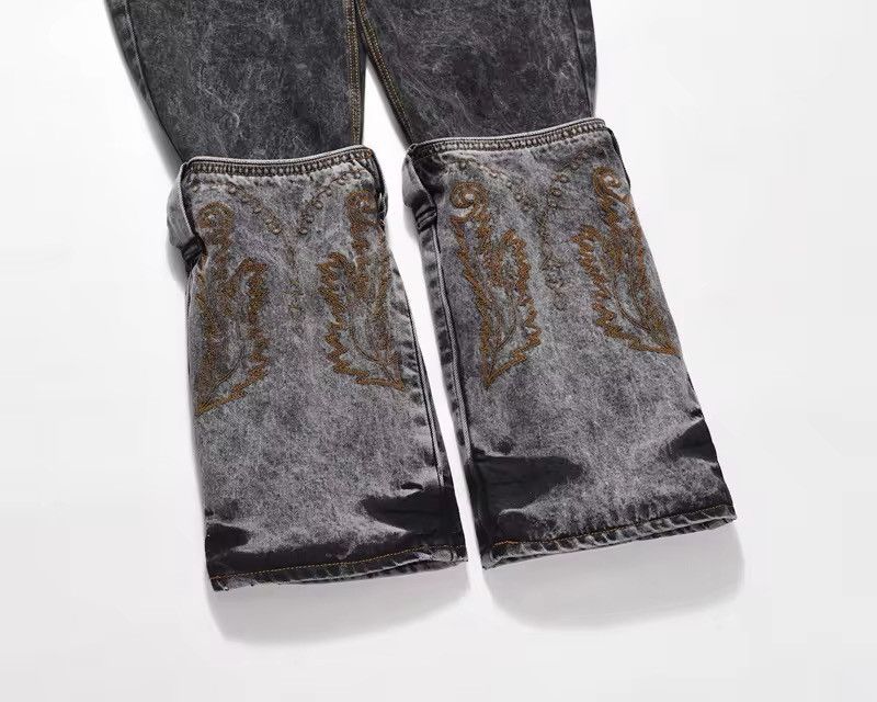 Japanese Brand × Jean Feet Detachable Embroidery Washed Jean Size US 31 - 7 Thumbnail