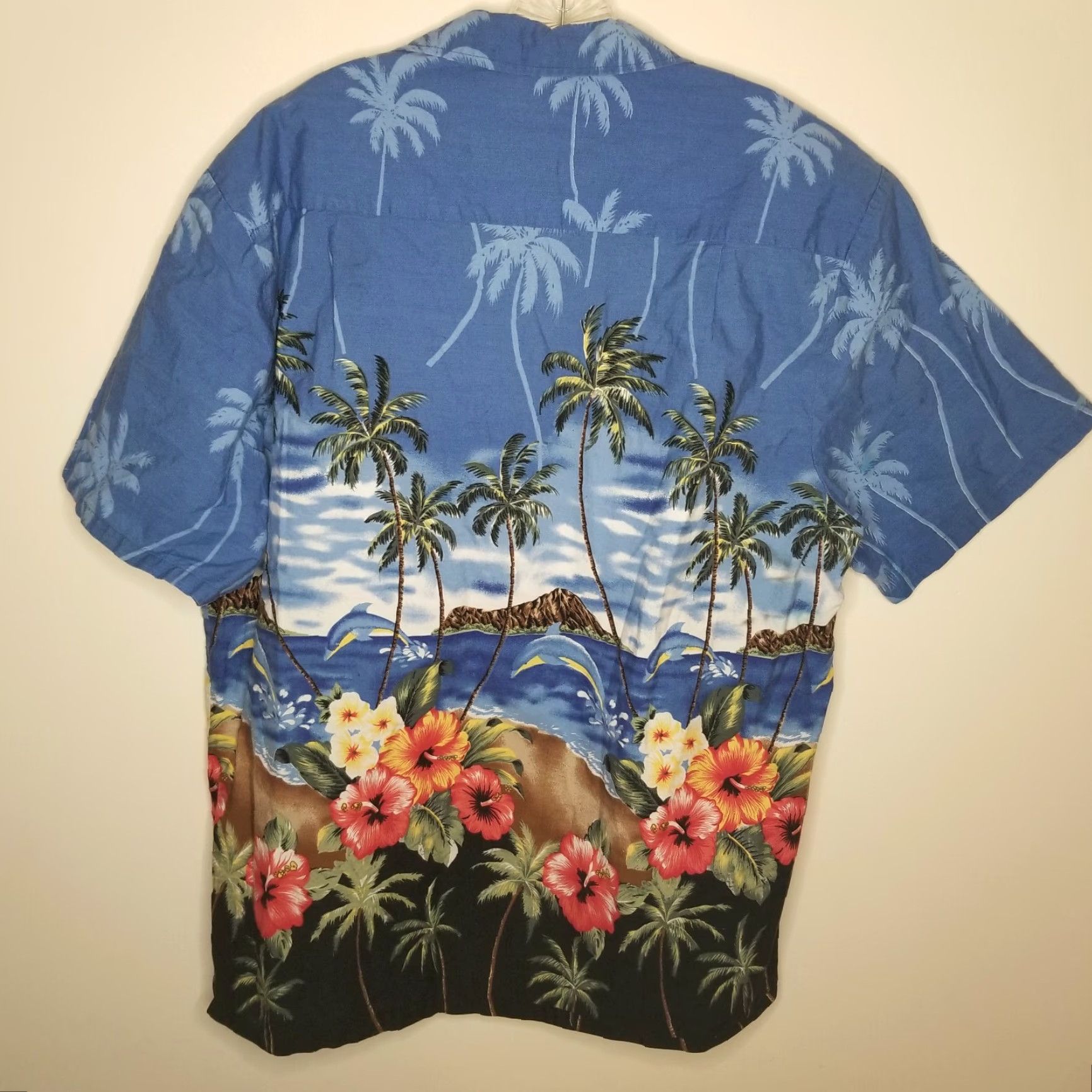 Vintage Palmwave Hawaiian Shirt Blue Floral Beach Casual Button-Up Short Sleeve Mens XL Size US XL / EU 56 / 4 - 6 Thumbnail