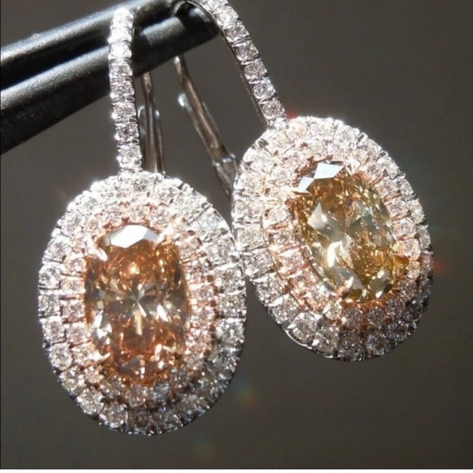 Other New 925 Sterling Silver Oval MorganiteDrop Earrings Size ONE SIZE - 1 Thumbnail