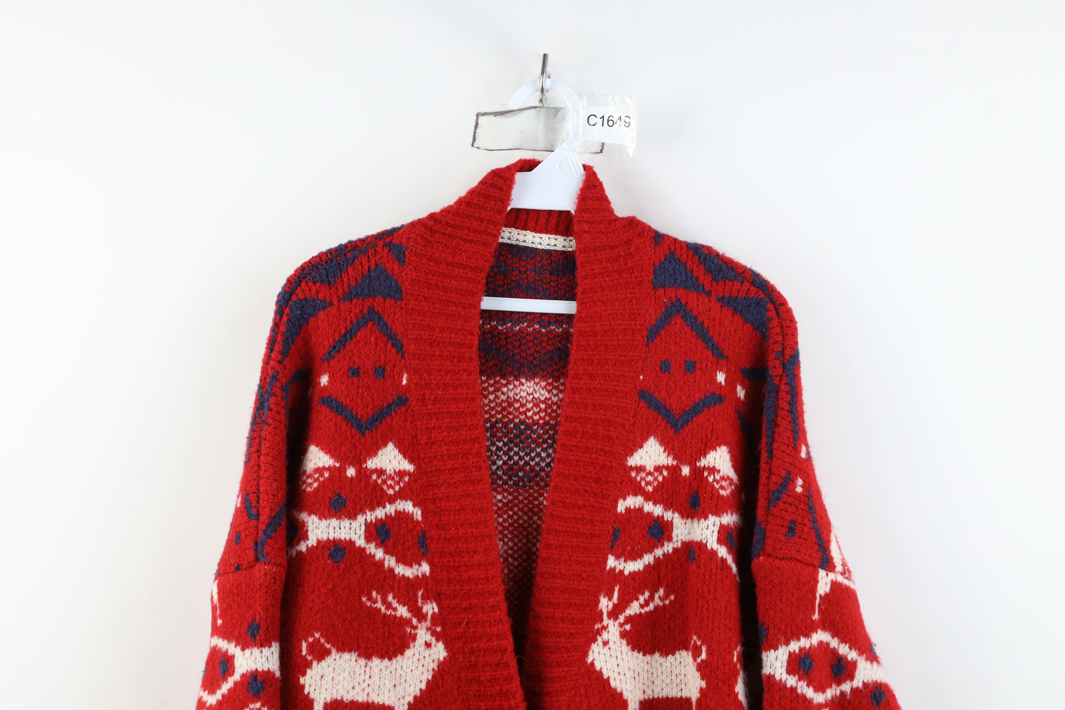 Vintage Vintage 90s Y2K Streetwear Reindeer Cardigan Sweater Size XXL / US 16-18 / IT 52-54 - 2 Thumbnail