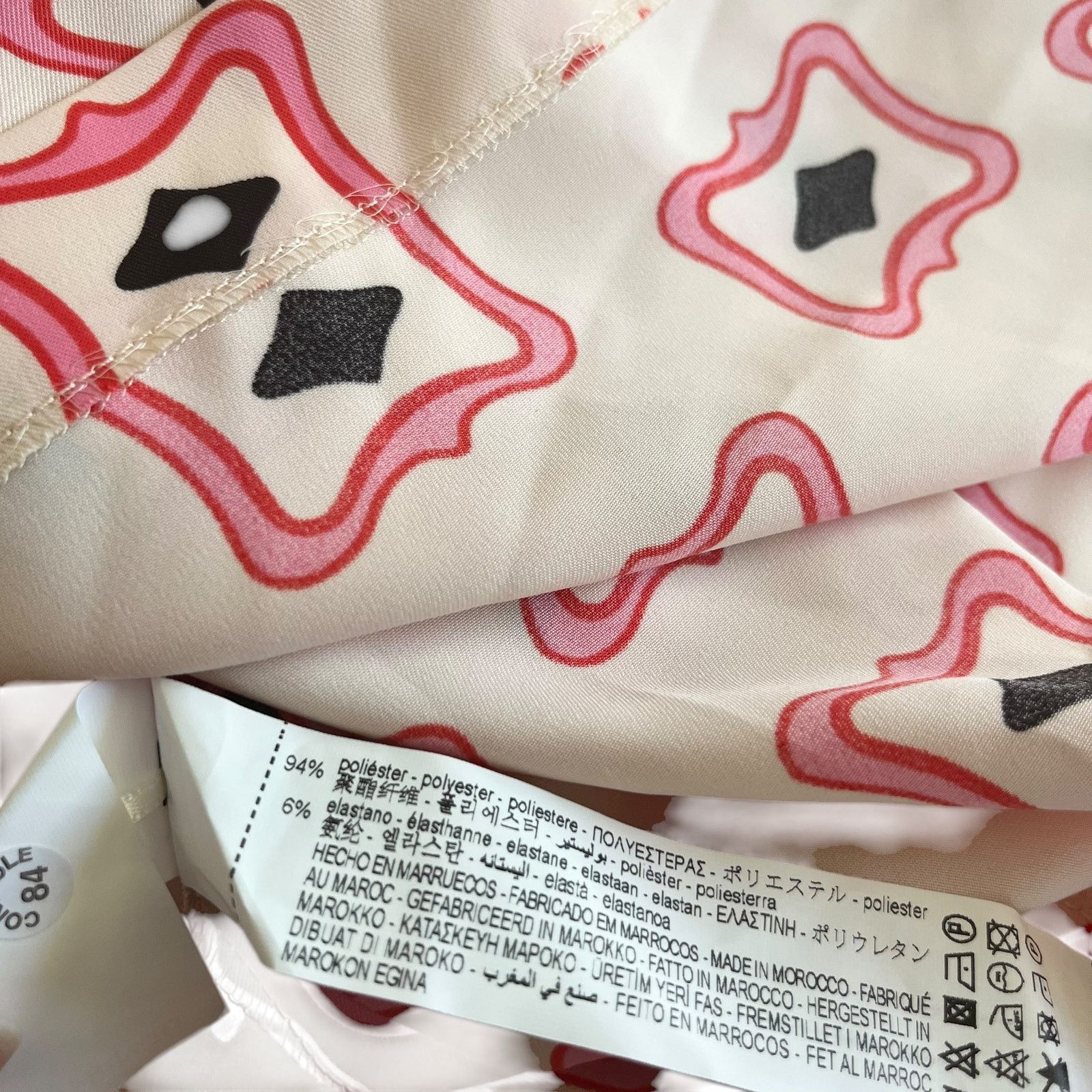 Zara Zara Pink Geometric Print Long Sleeve Resort Travel NWT Size XS / US 0-2 / IT 36-38 - 13 Thumbnail