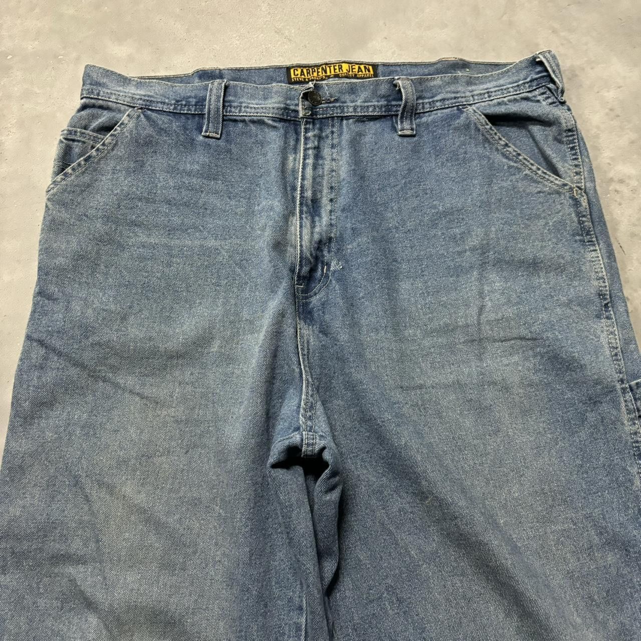 Japanese Brand × Vintage Crazy Vintage Y2K/2000s Baggy Medium Wash Skater Carpenter Workwear Denim Jeans! Size US 38 / EU 54 - 5 Thumbnail