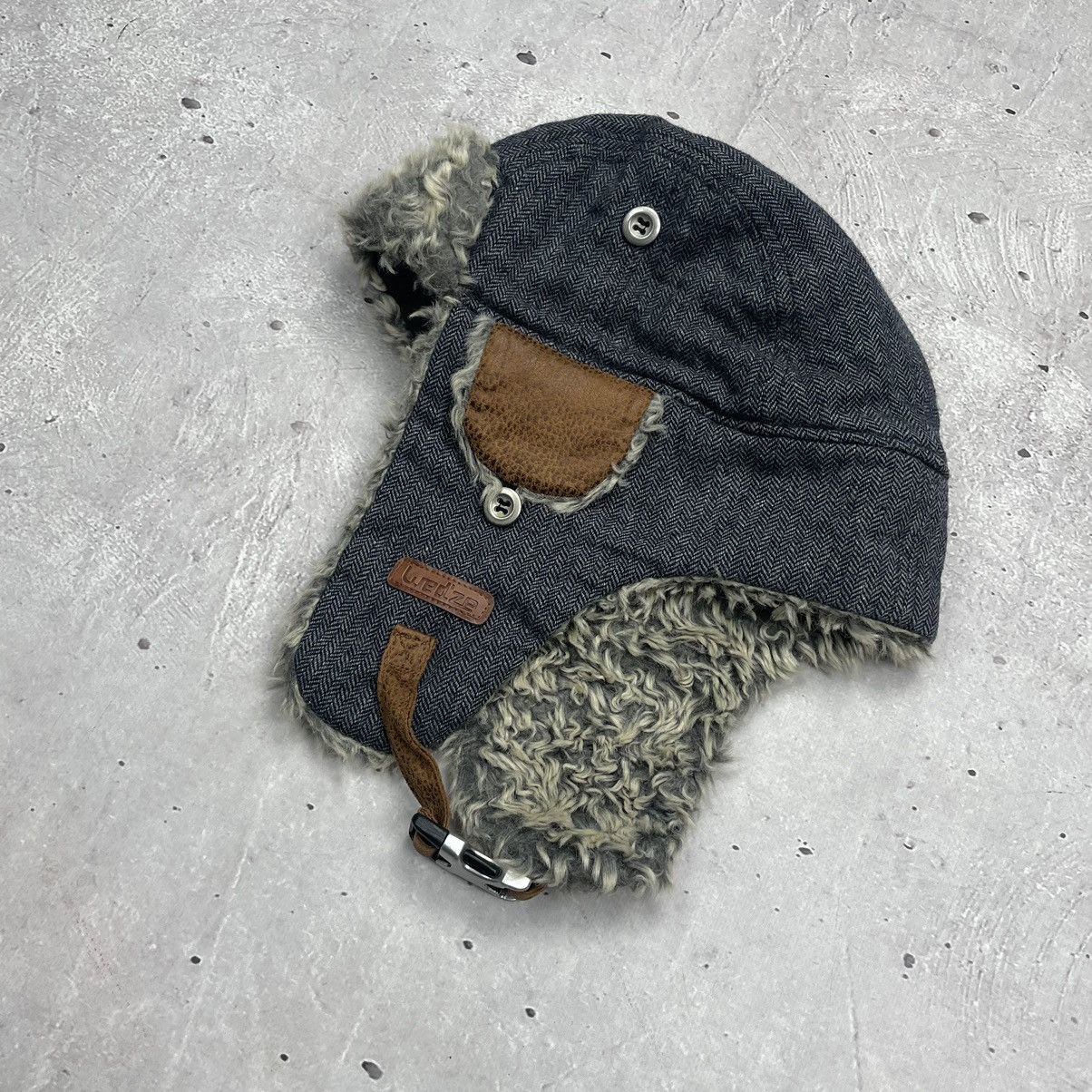 Hysteric Glamour × Vintage Crazy Y2K Mohair Fuzzy Hat Ushanka Punk Huge Size ONE SIZE - 2 Thumbnail