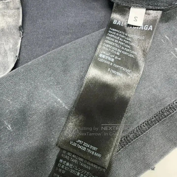 Balenciaga Balenciaga Gray Logo Embroidered Short Sleeve T-Shirt. Size US S / EU 44-46 / 1 - 4 Thumbnail