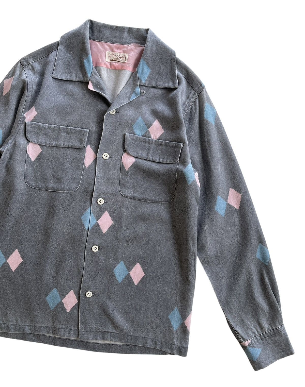 Japanese Brand OC Style Rockabilly Argyle Shirt Size US S / EU 44-46 / 1 - 7 Thumbnail