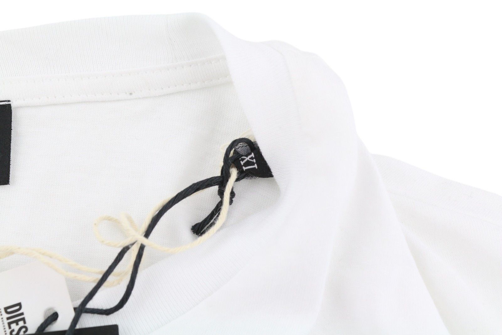 Diesel T-DIEGOS-LS-K27 XL White Cotton Logo T-Shirt 40990 Size US XL / EU 56 / 4 - 6 Thumbnail