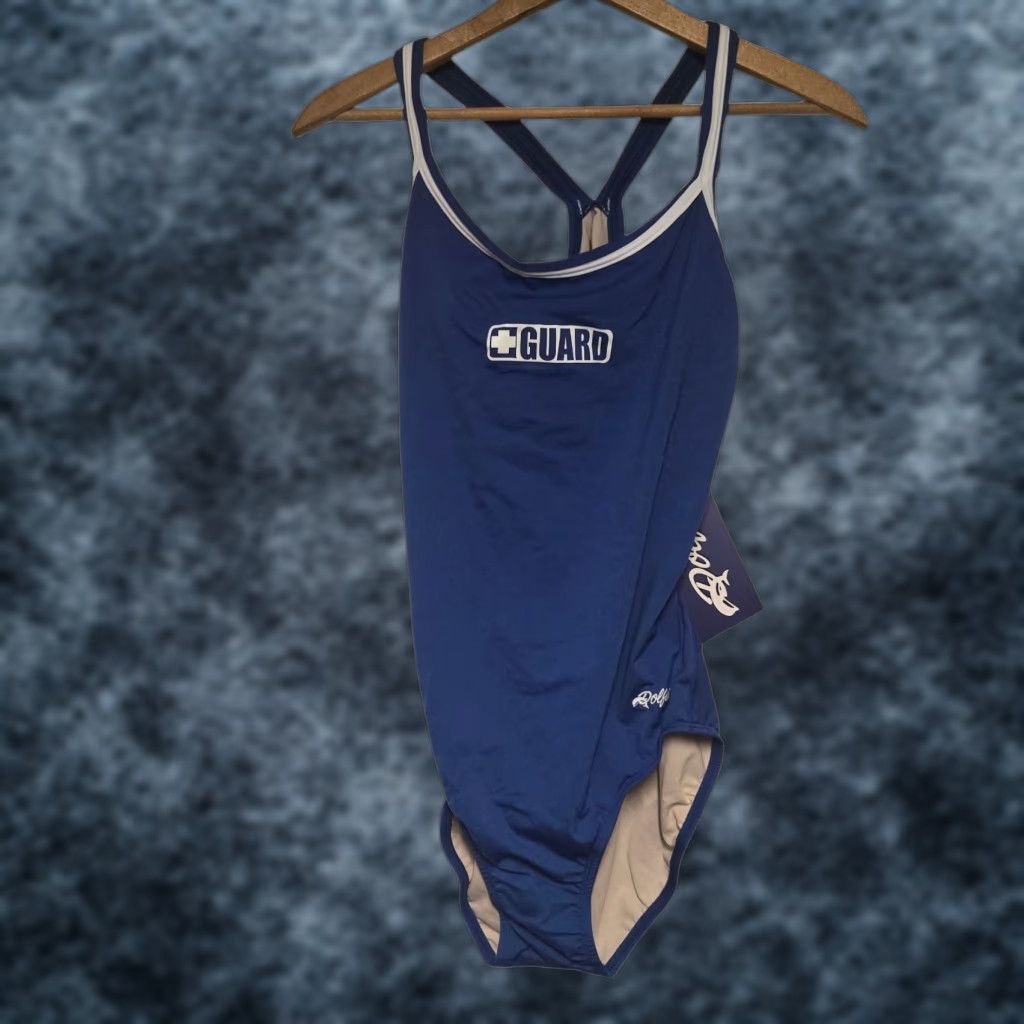 Vintage DOLFIN Lifeguard One Piece Blue NWT Womens 42 Back 1-Piece Guard DBX Size M / US 6-8 / IT 42-44 - 1 Thumbnail